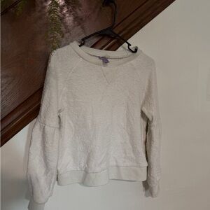 Francesca's Collections Cream Textured Pullover